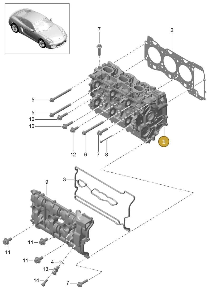 9A110530803 — Porsche Cayman (2013-2016) diagram p40103000, position 1