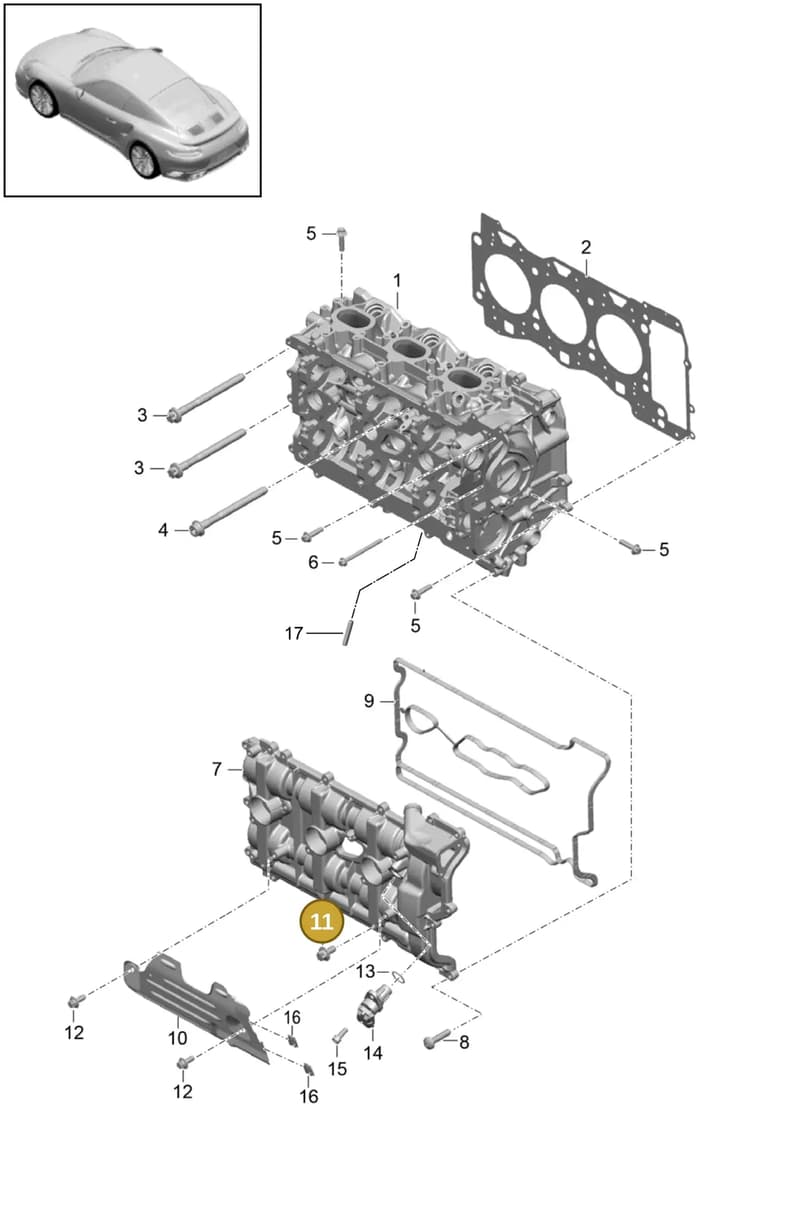 9A110530803 — Porsche 911 (2013-2020) diagram p42103000, position 11