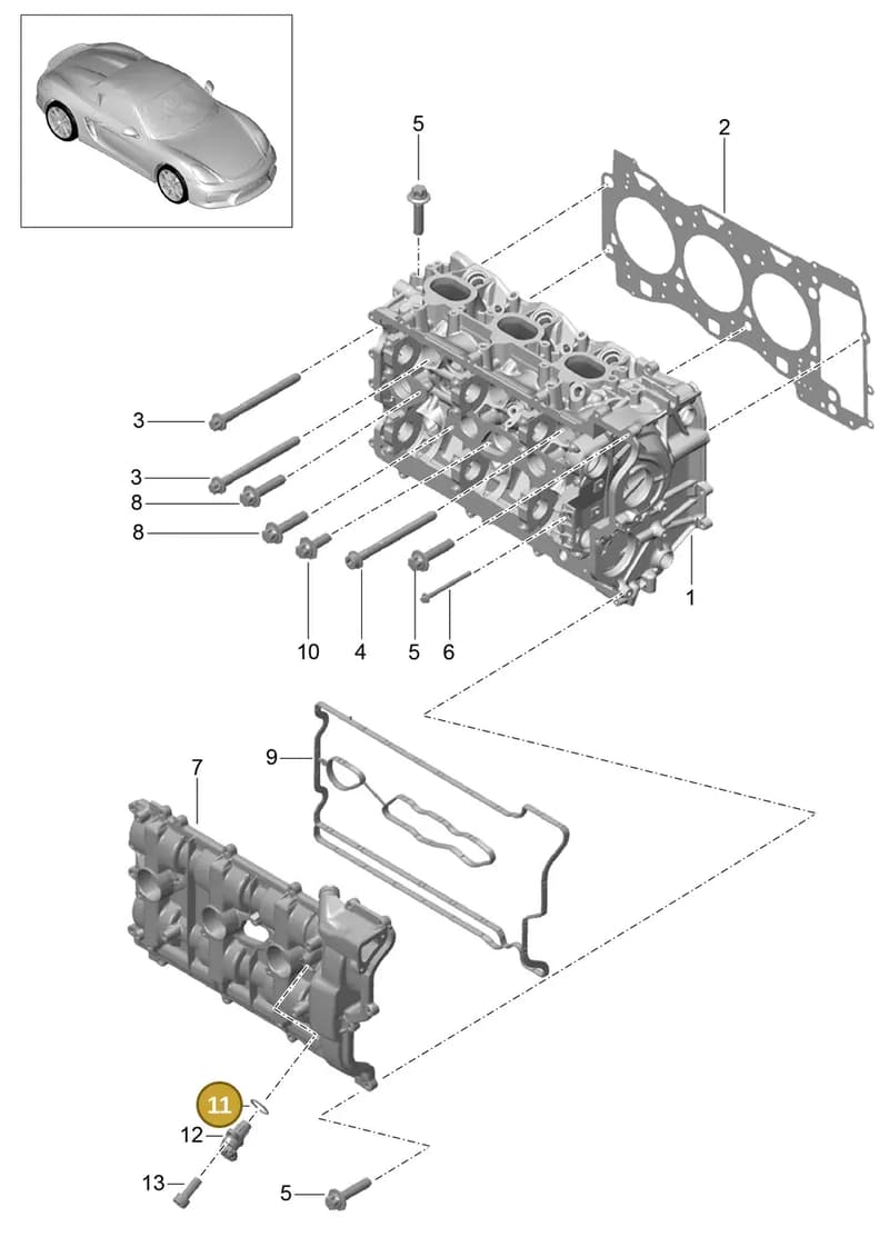 9A110530803 — Porsche Boxster Spyder (2015-2016) diagram p46103000, position 11