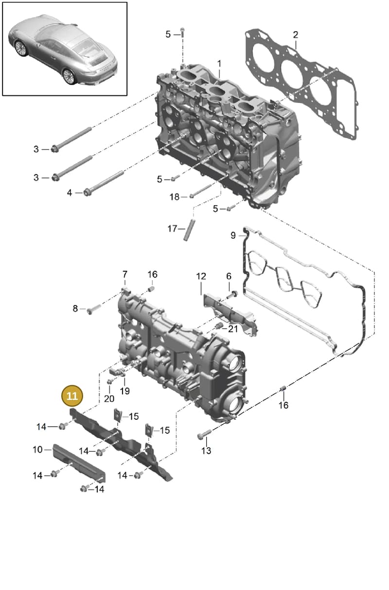 9A110530804 — Porsche 911 (2016-2019) diagram p47103000, position 11