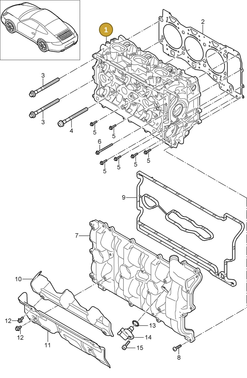 9A110531202 — Porsche 911 Carrera (2008-2012) diagram p32103000, position 1