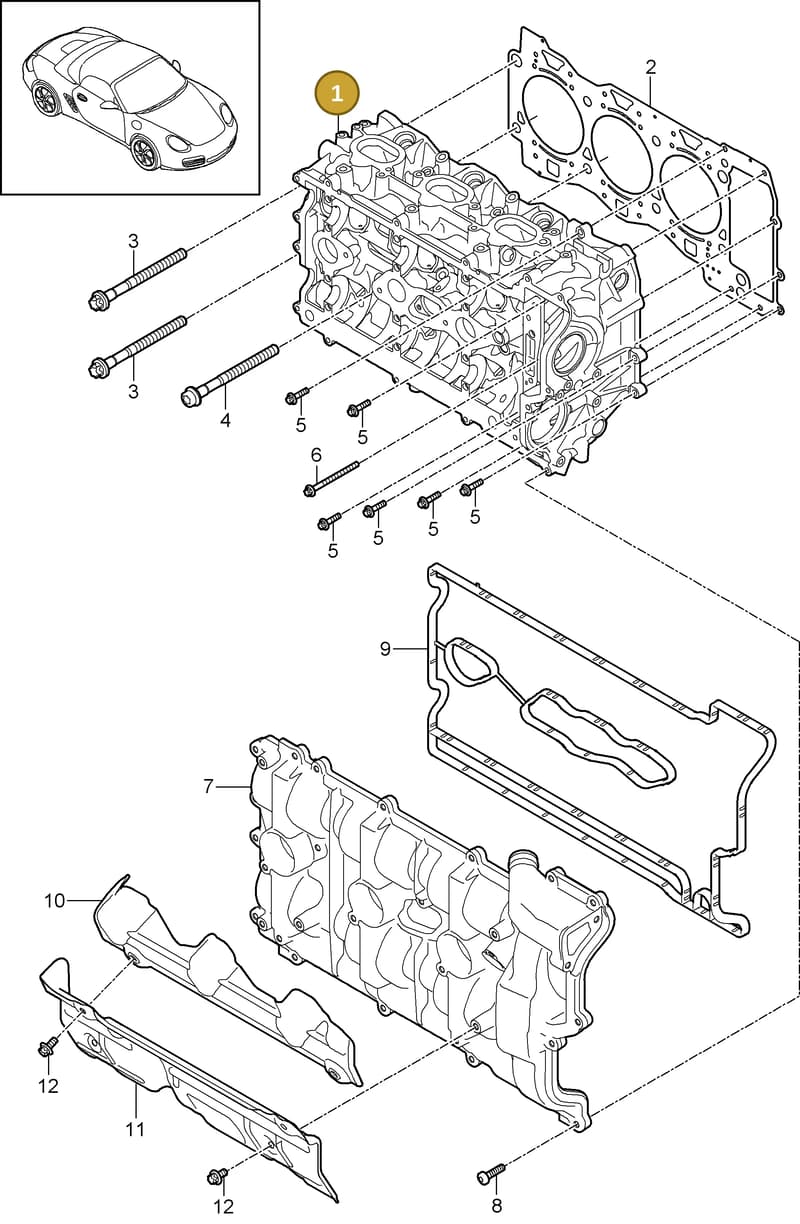 9A110531202 — Porsche Boxster S (2008-2012) diagram p33103000, position 1