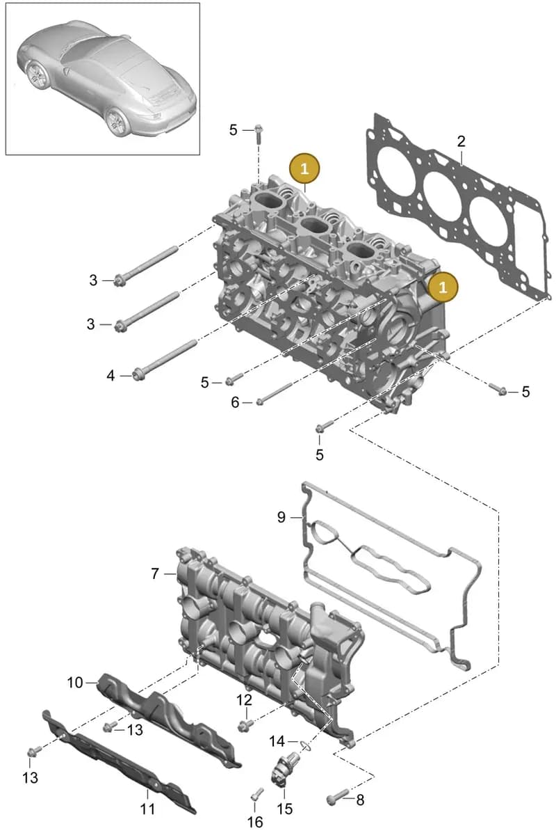 9A110531202 — Porsche 991 Carrera 4 (2011-2016) diagram p38103000, position 1