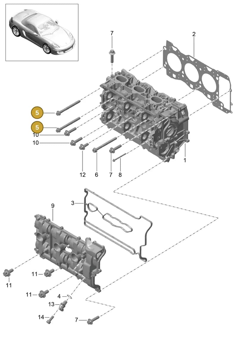 9A110531202 — Porsche Boxster (2012-2016) diagram p39103000, position 5