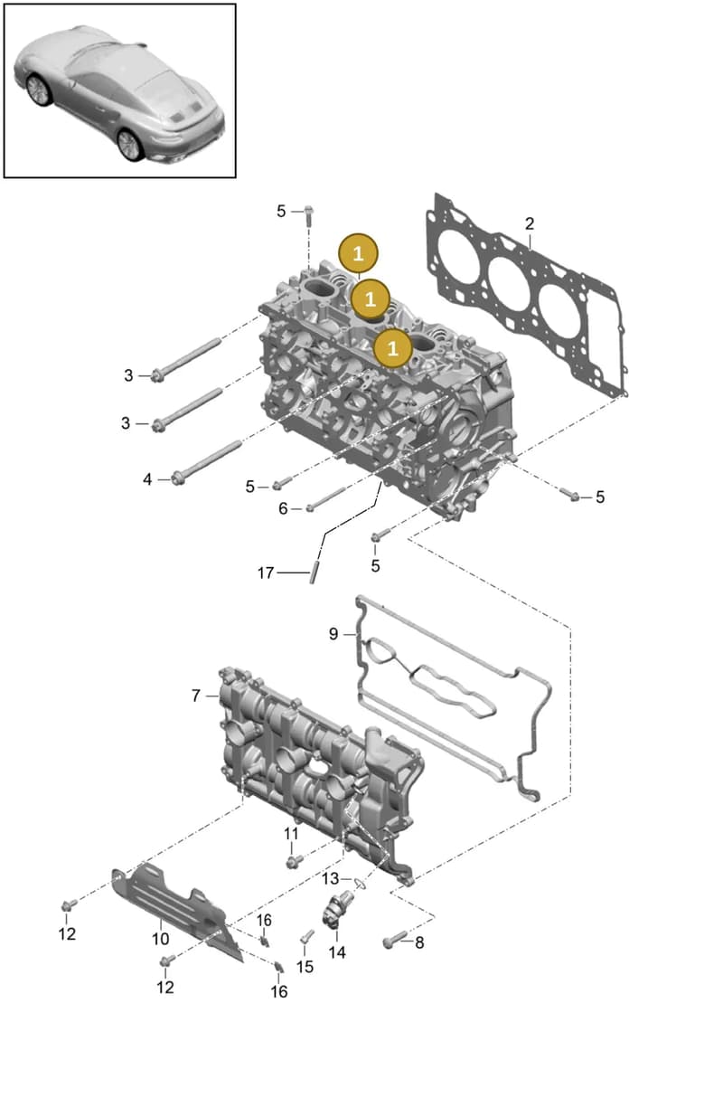 9A110531202 — Porsche 911 (2013-2020) diagram p42103000, position 1