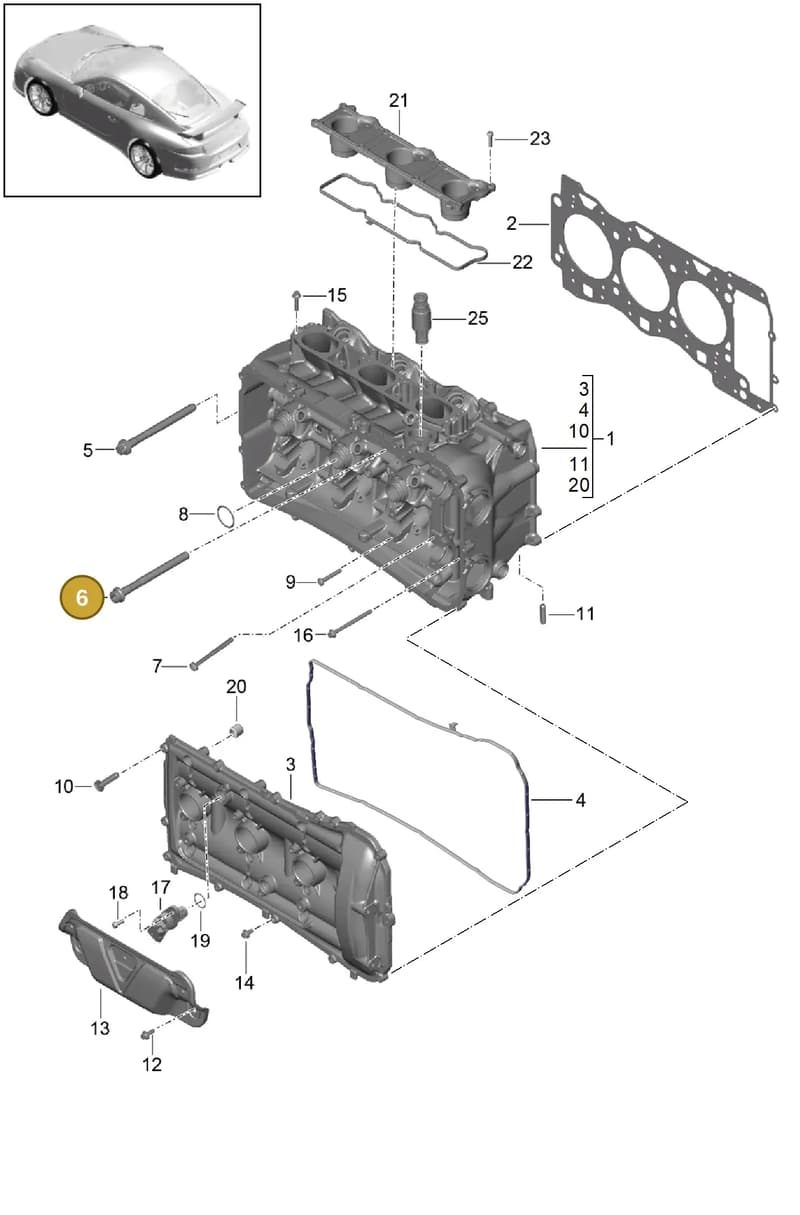 9A110532095 — Porsche 911 (2013-2020) diagram p41103000, position 6