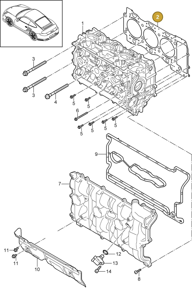 9A110532600 — Porsche GT2 RS (2009-2012) diagram p36103000, position 2