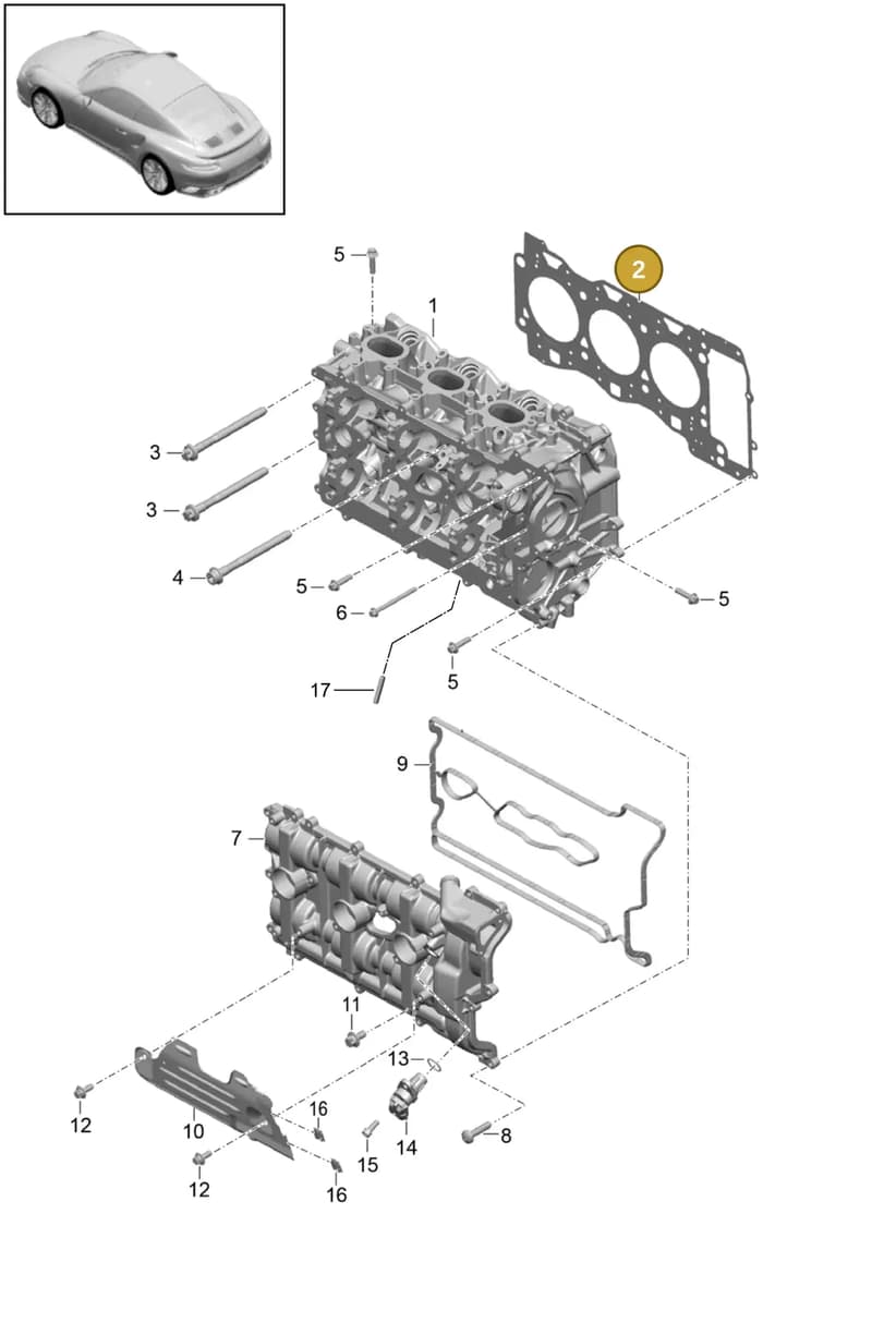 9A110532670 — Porsche 911 (2013-2020) diagram p42103000, position 2