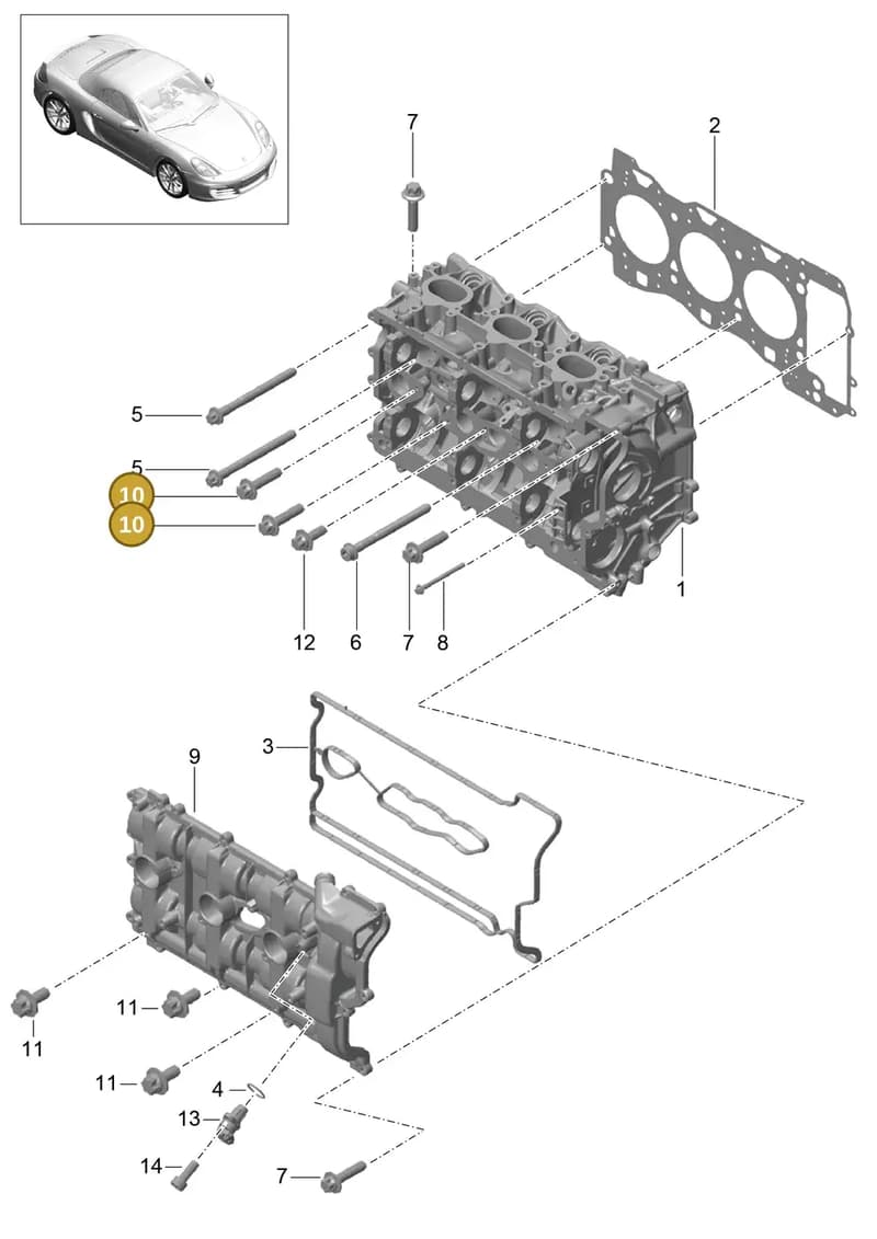 9A110535000 — Porsche Boxster (2012-2016) diagram p39103000, position 10