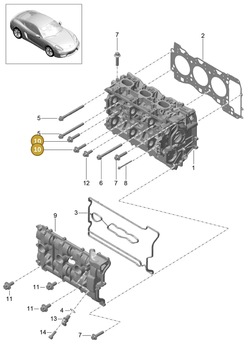 9A110535000 — Porsche Cayman (2013-2016) diagram p40103000, position 10