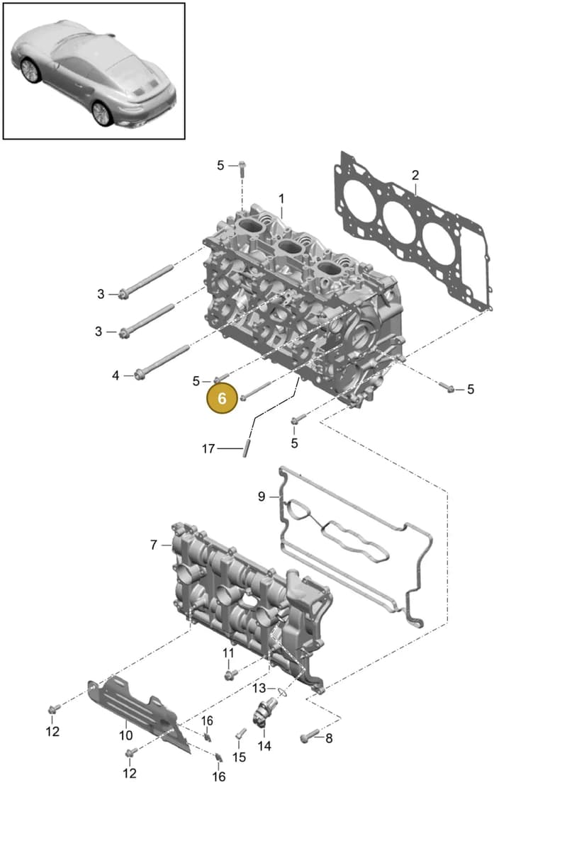 9A110535000 — Porsche 911 (2013-2020) diagram p42103000, position 6