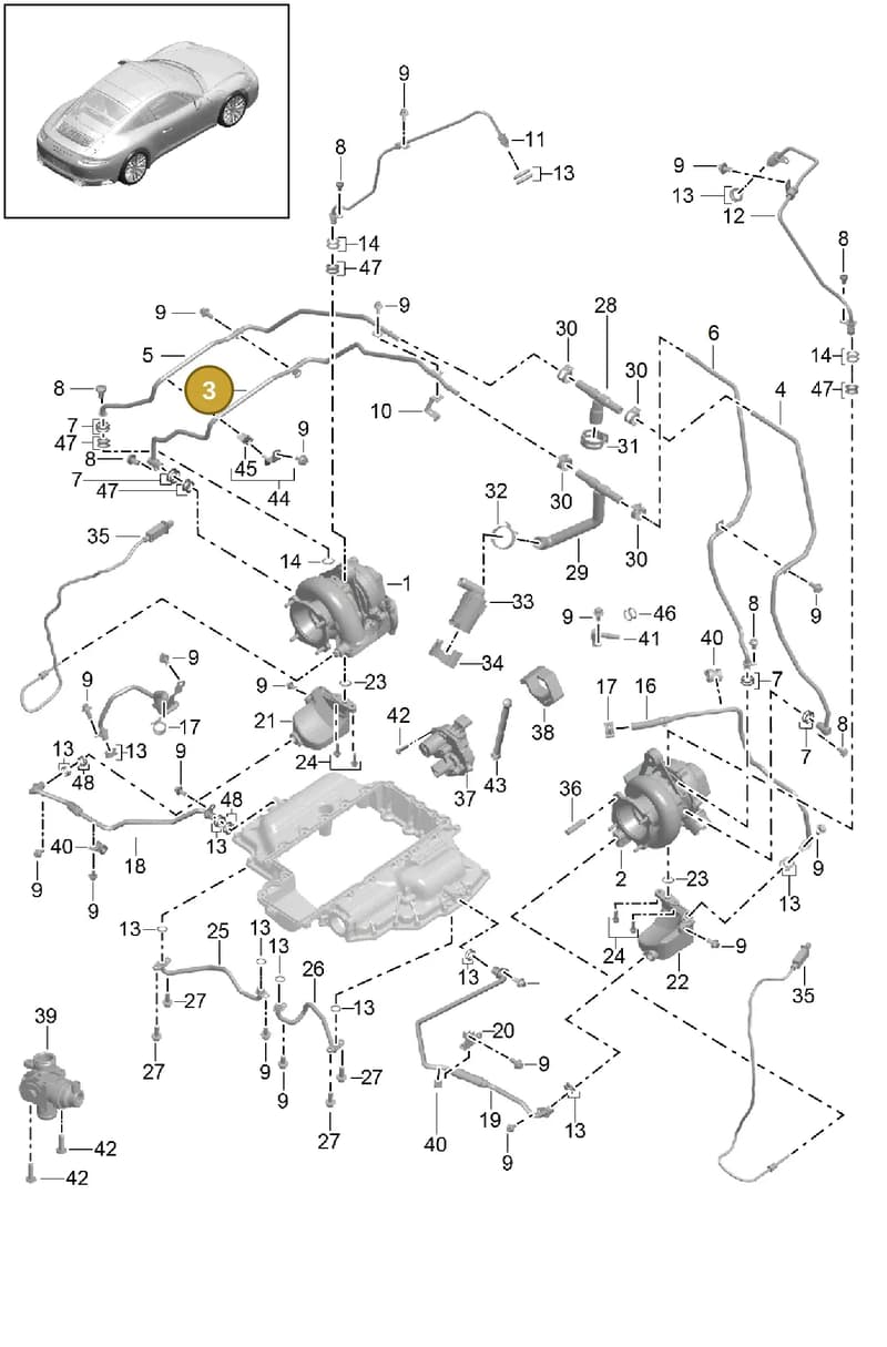 9A110607780 — Porsche 911 (2013-2020) diagram p42202000, position 3