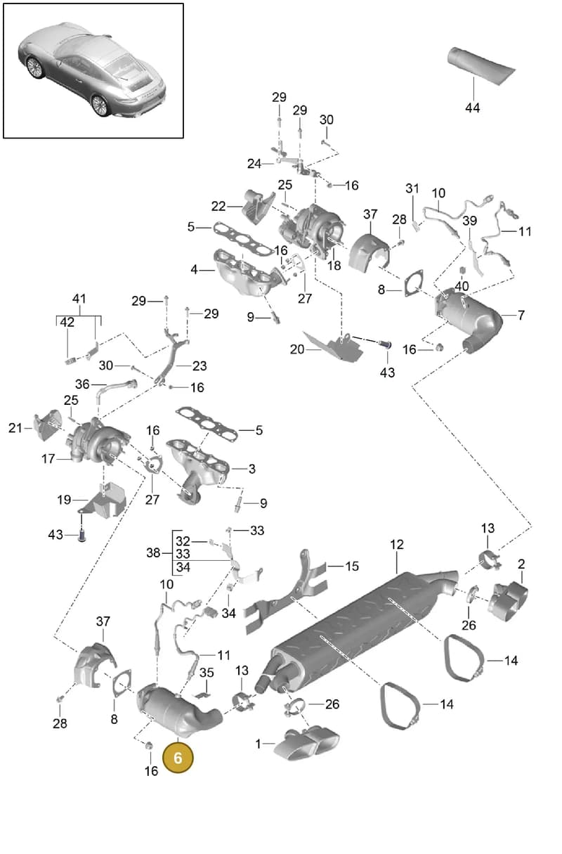 9A110608073 — Porsche 911 (2013-2020) diagram p42202000, position 6