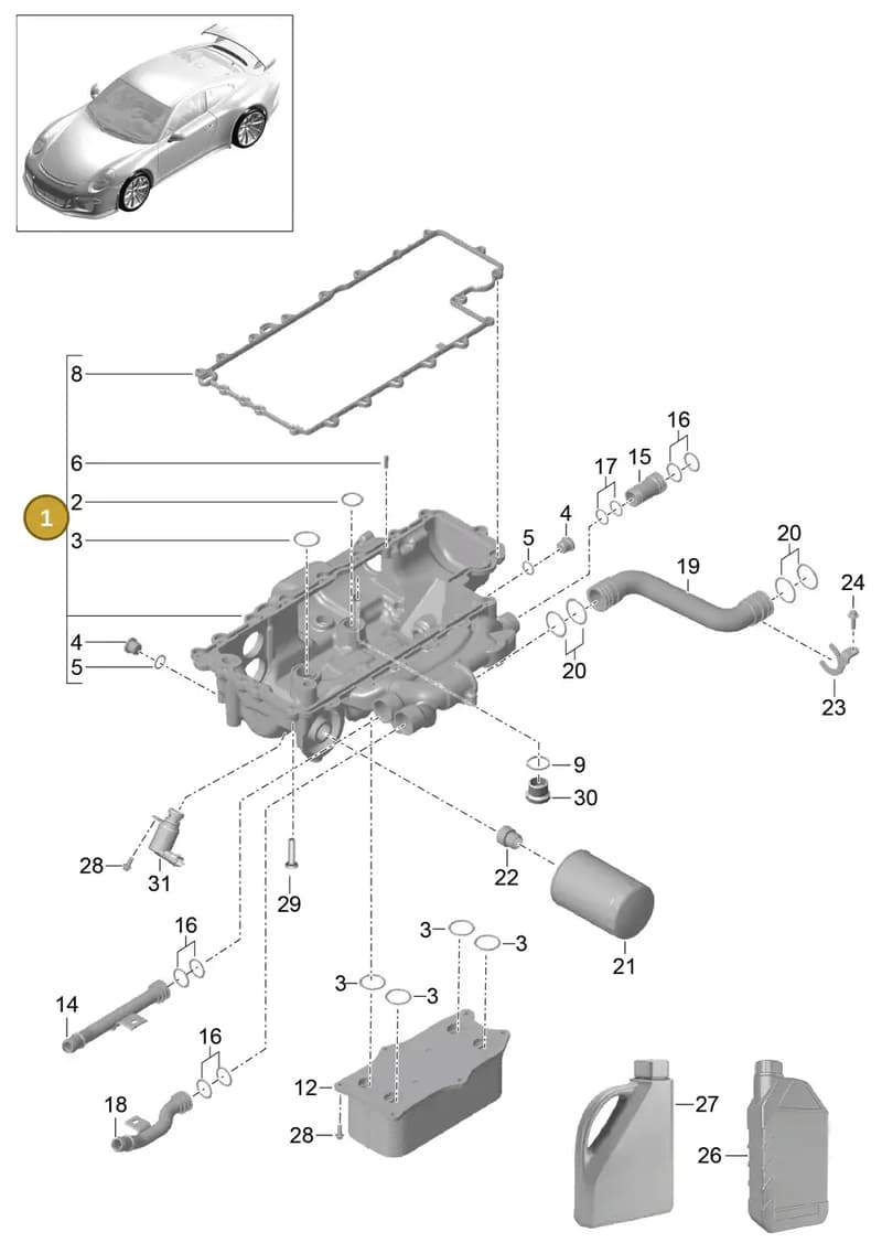 9A110706191 — Porsche 911 (2013-2020) diagram p41104010, position 1