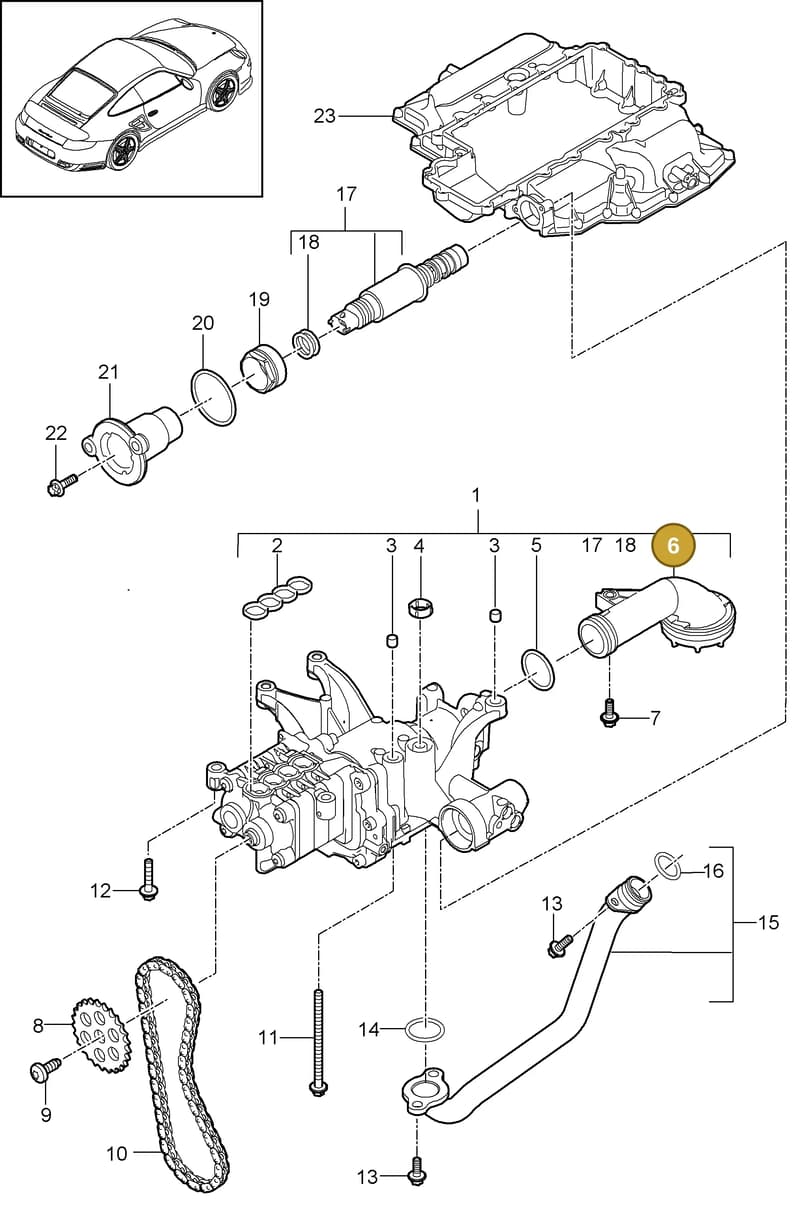 9A110707510 — Porsche GT2 RS (2009-2012) diagram p36104000, position 6