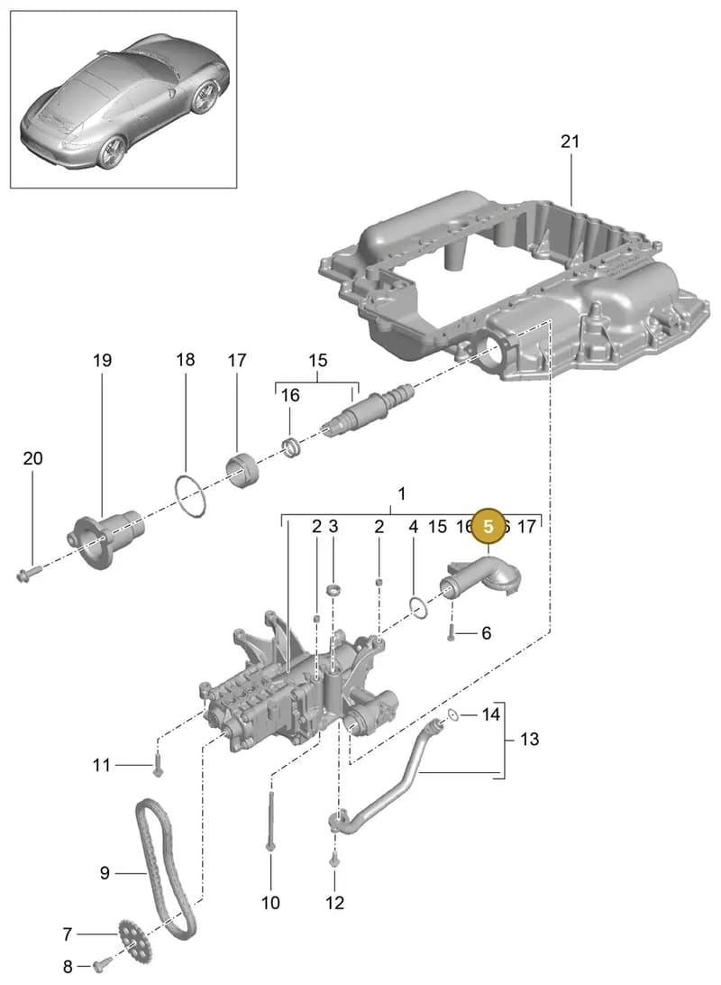 9A110707510 — Porsche 991 Carrera 4 (2011-2016) diagram p38104000, position 5