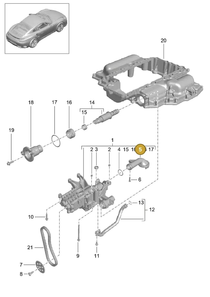 9A110707510 — Porsche GT2 RS Clubsport (2013-2020) diagram p42104000, position 5