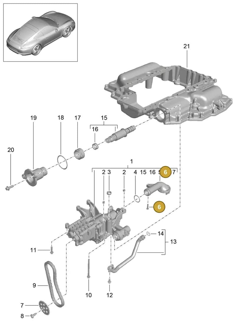 9A110724375 — Porsche 991 Carrera 4 (2011-2016) diagram p38104000, position 6
