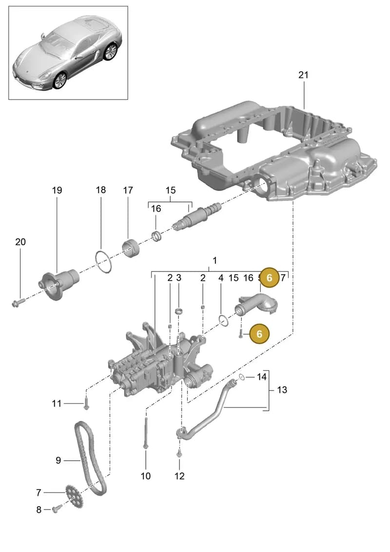 9A110724375 — Porsche Cayman (2013-2016) diagram p40104000, position 6