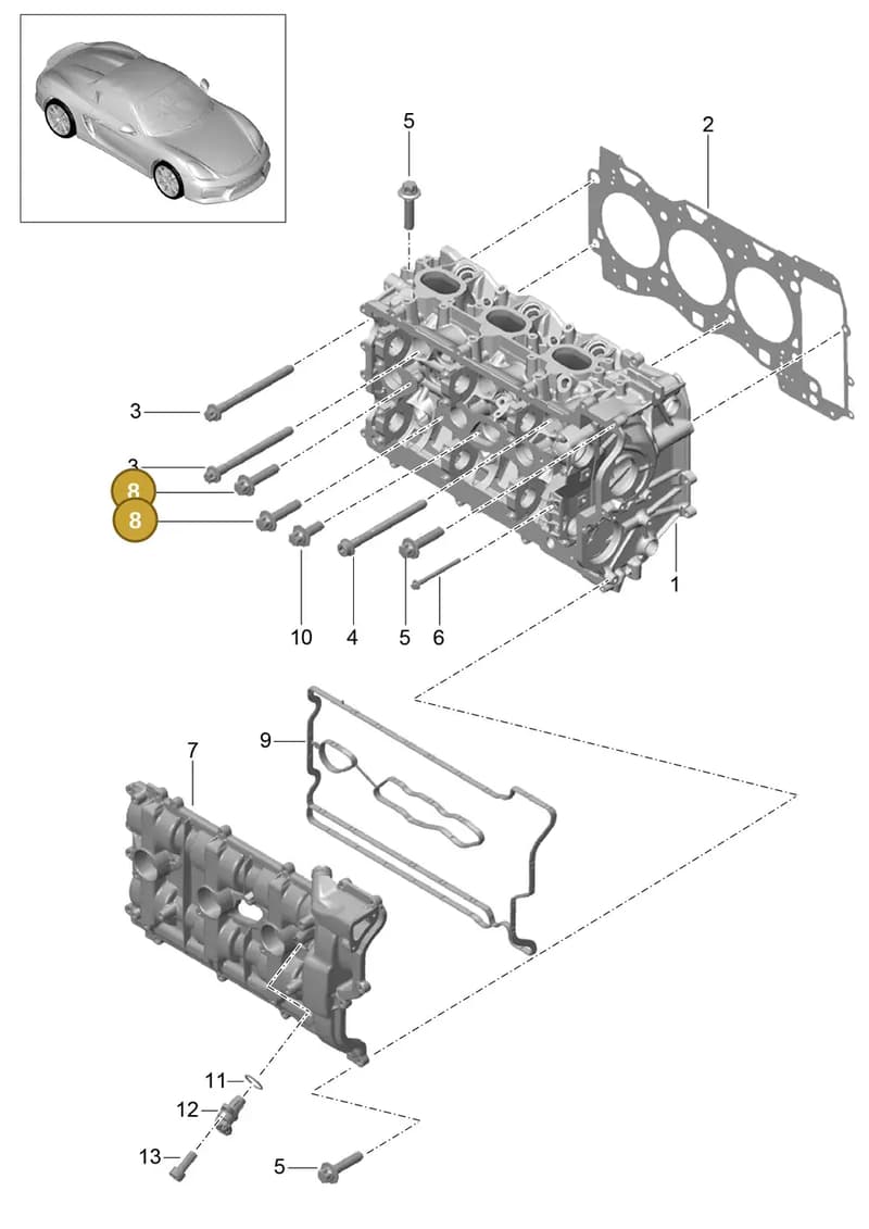 9A110731301 — Porsche Boxster Spyder (2015-2016) diagram p46103000, position 8