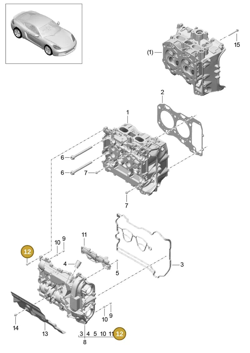 9A110731301 — Porsche Cayman (2016-2019) diagram p50103000, position 12