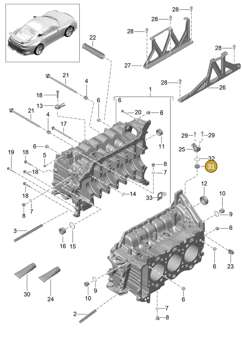9A110731491 — Porsche 911 (2013-2020) diagram p41101010, position 31