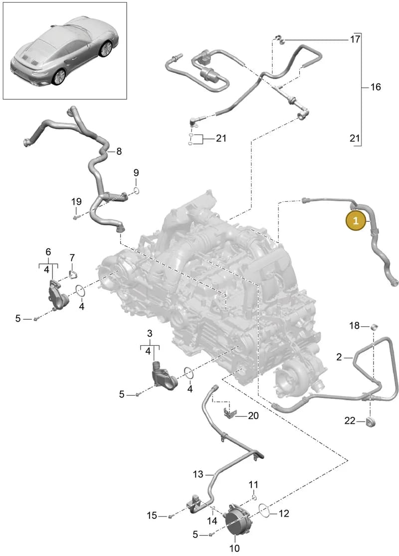 9A110753271 — Porsche 911 (2013-2020) diagram p42104010, position 1
