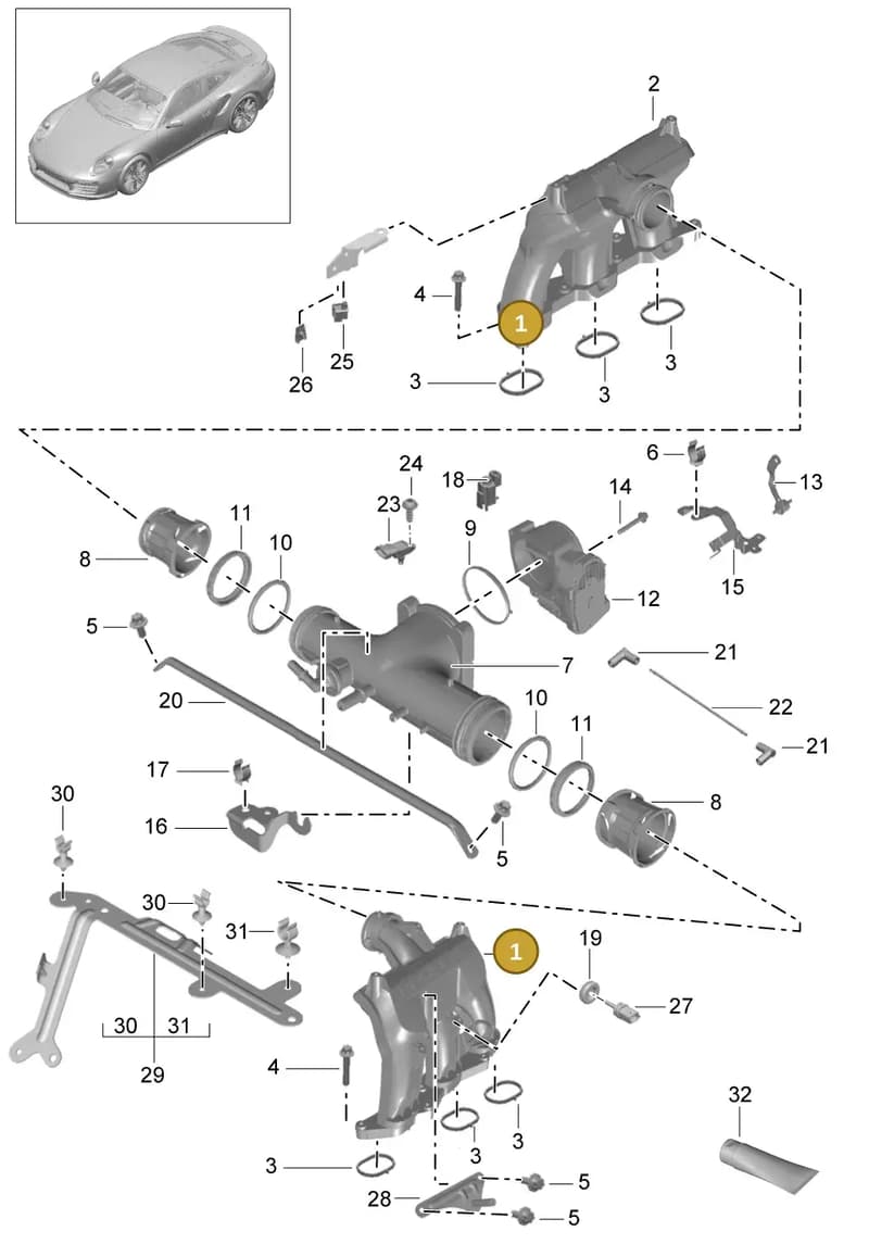 9A111003570 — Porsche 911 (2013-2020) diagram p42107010, position 1