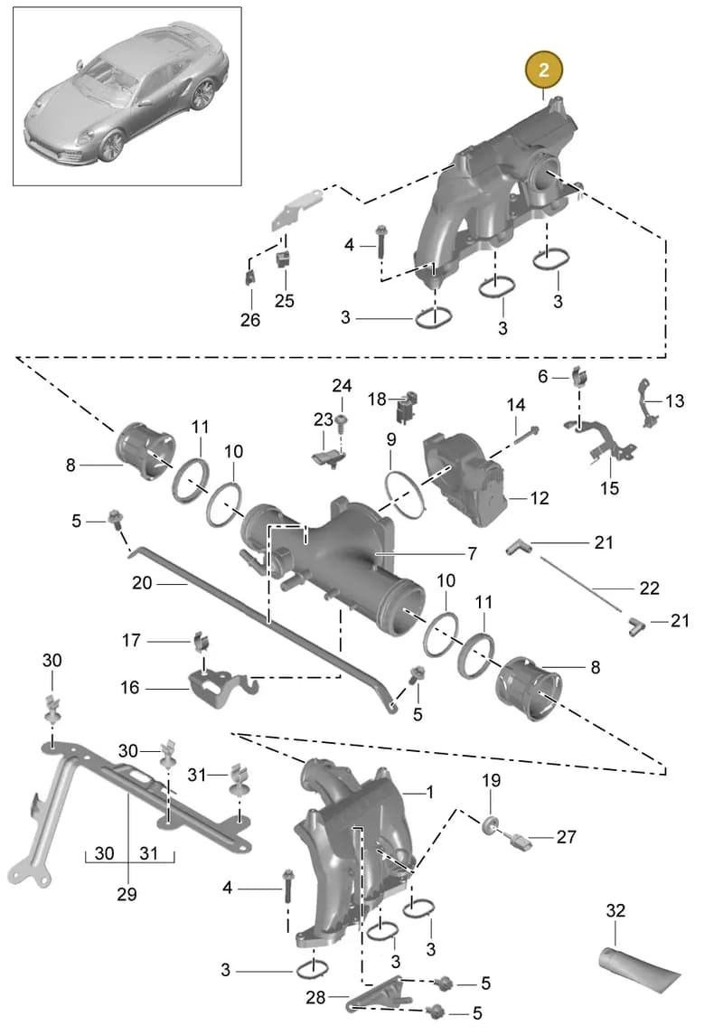 9A111003670 — Porsche 911 (2013-2020) diagram p42107010, position 2