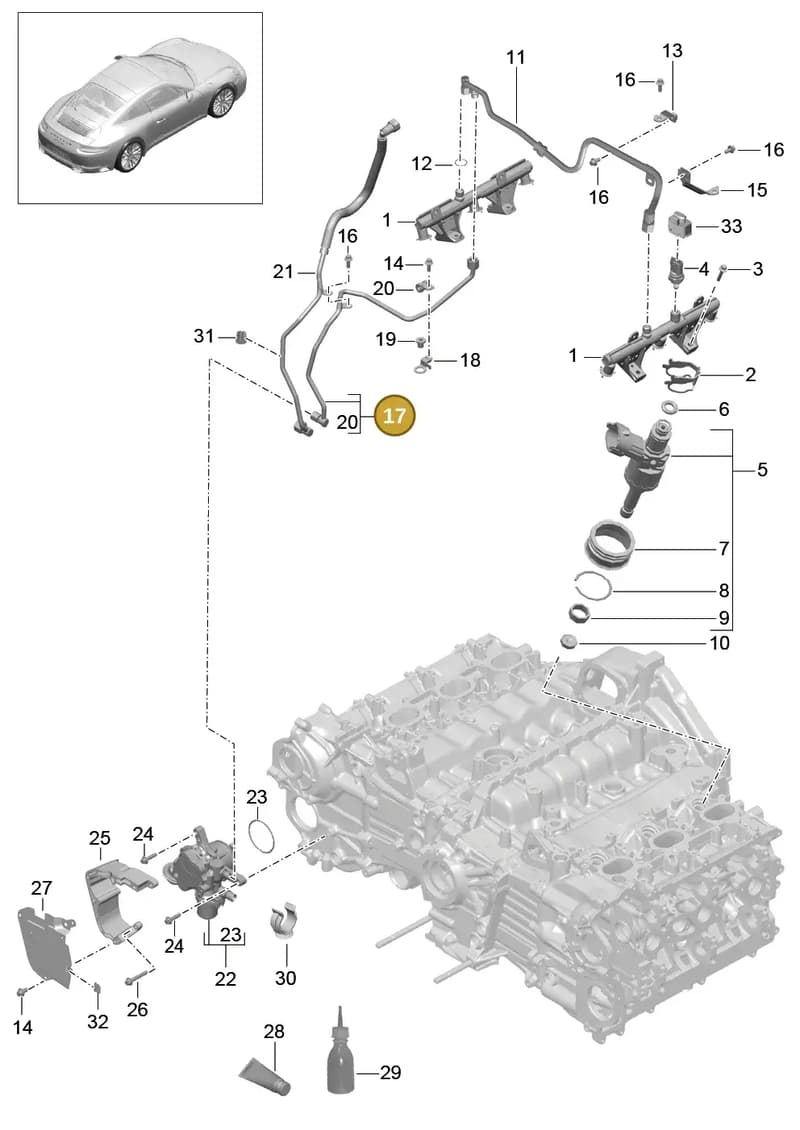 9A111009571 — Porsche 911 (2013-2020) diagram p42107005, position 17