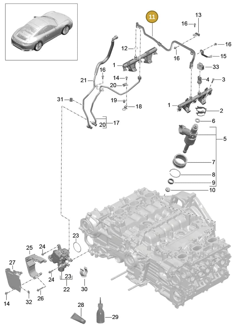 9A111009670 — Porsche 911 (2013-2020) diagram p42107005, position 11