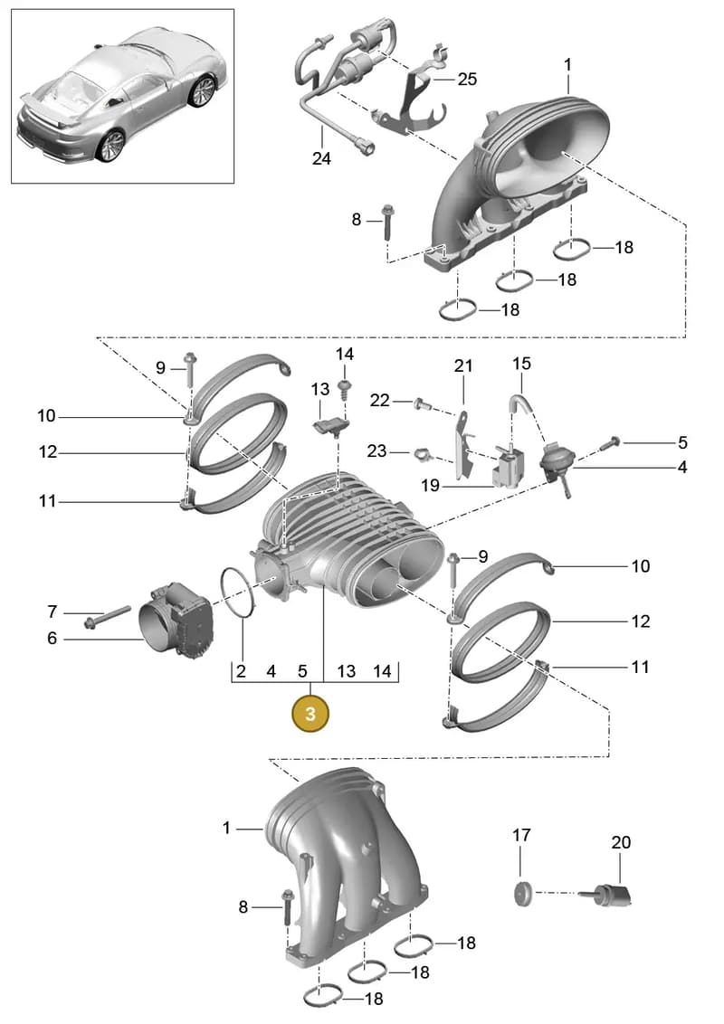 9A1110253A3 — Porsche 911 (2013-2020) diagram p41107010, position 3
