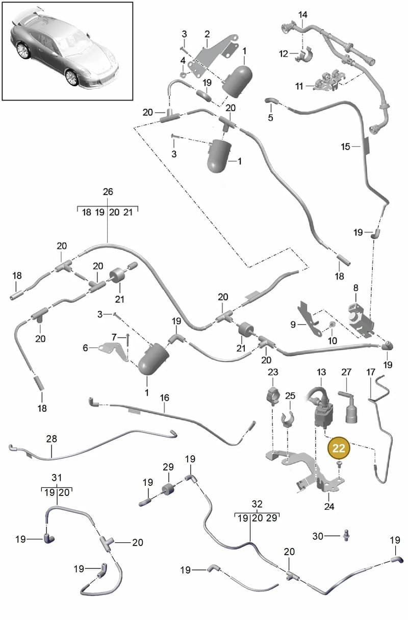 9A111053191 — Porsche 911 (2013-2020) diagram p41107000, position 22