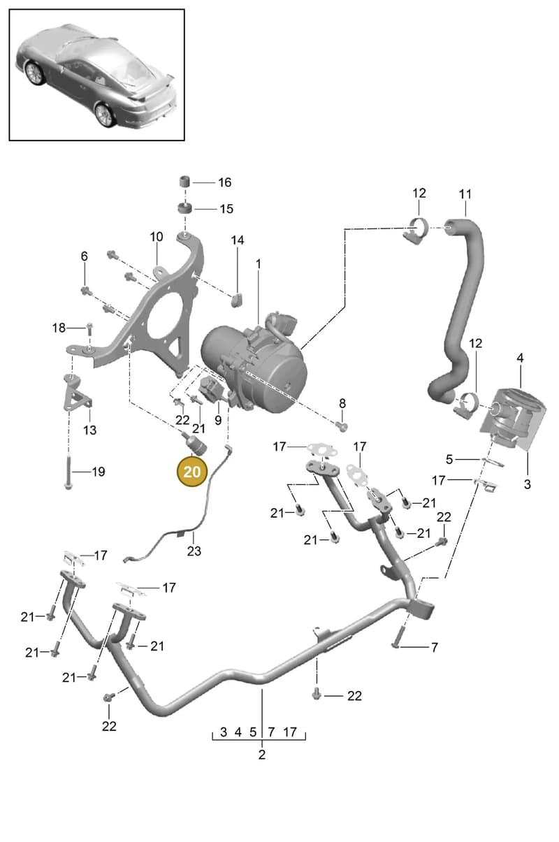 9A111060890 — Porsche 911 (2013-2020) diagram p41108000, position 20