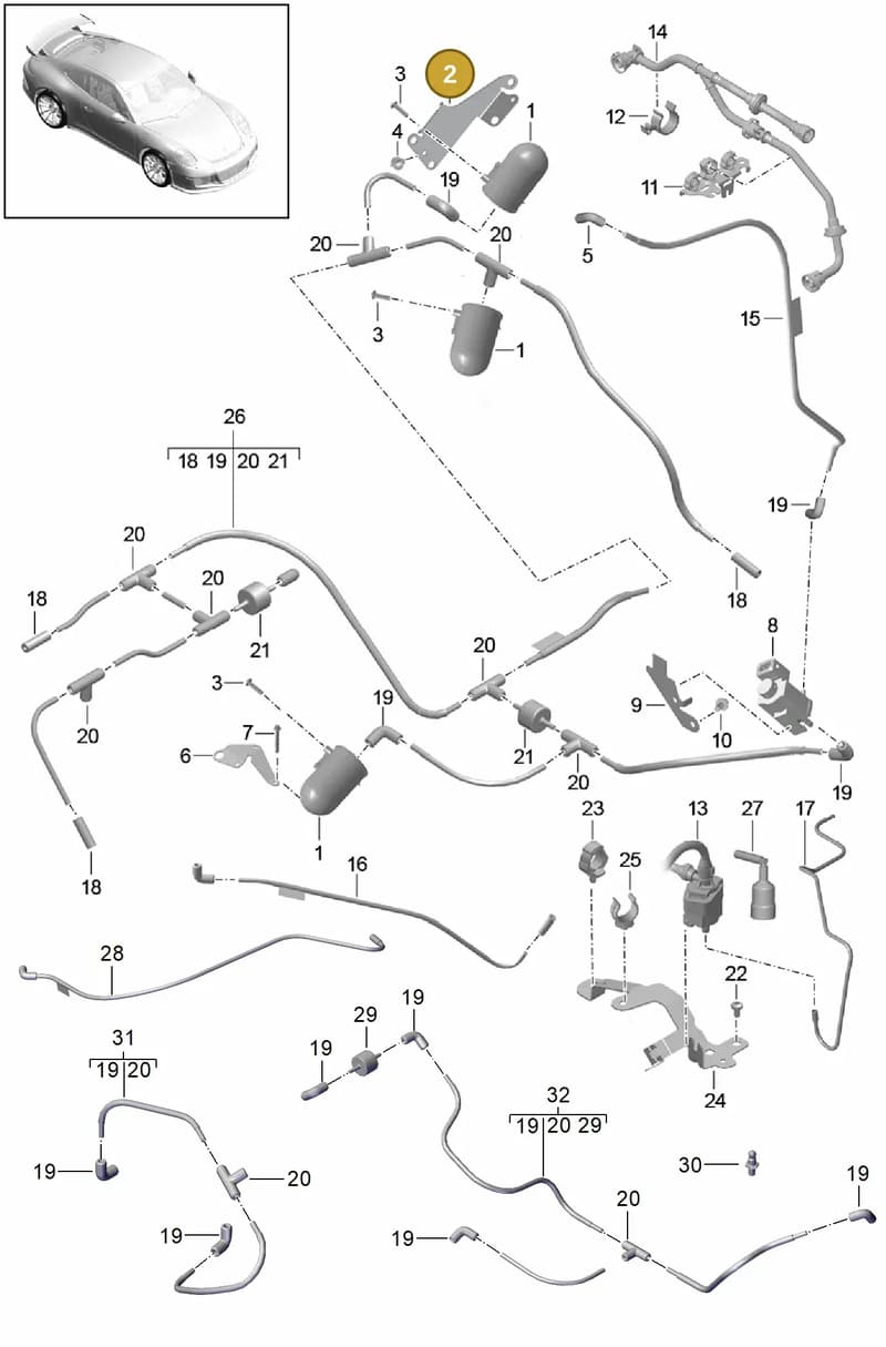 9A111062890 — Porsche 911 (2013-2020) diagram p41107000, position 2