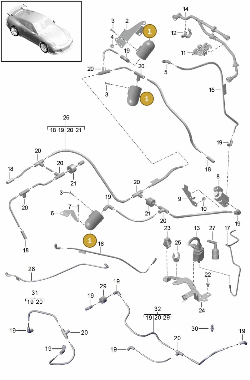9A111085991 — Porsche 911 (2013-2020) diagram p41107000, position 1