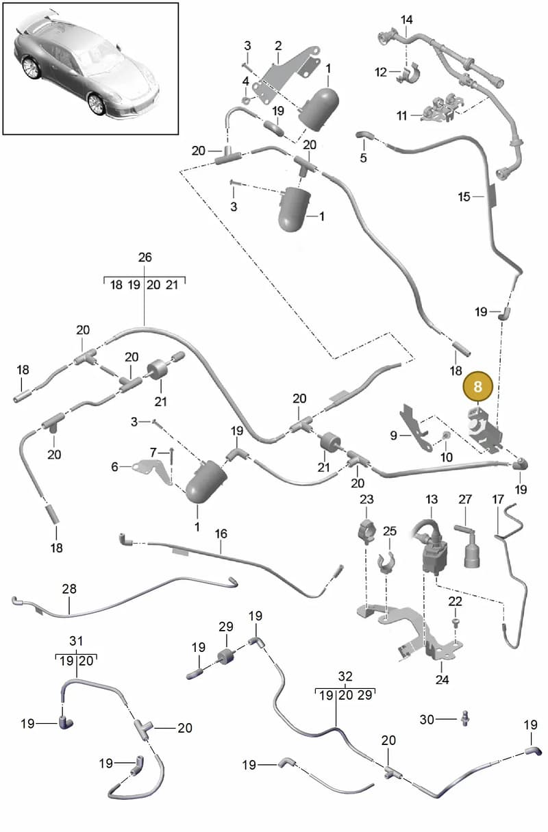 9A111092890 — Porsche 911 (2013-2020) diagram p41107000, position 8