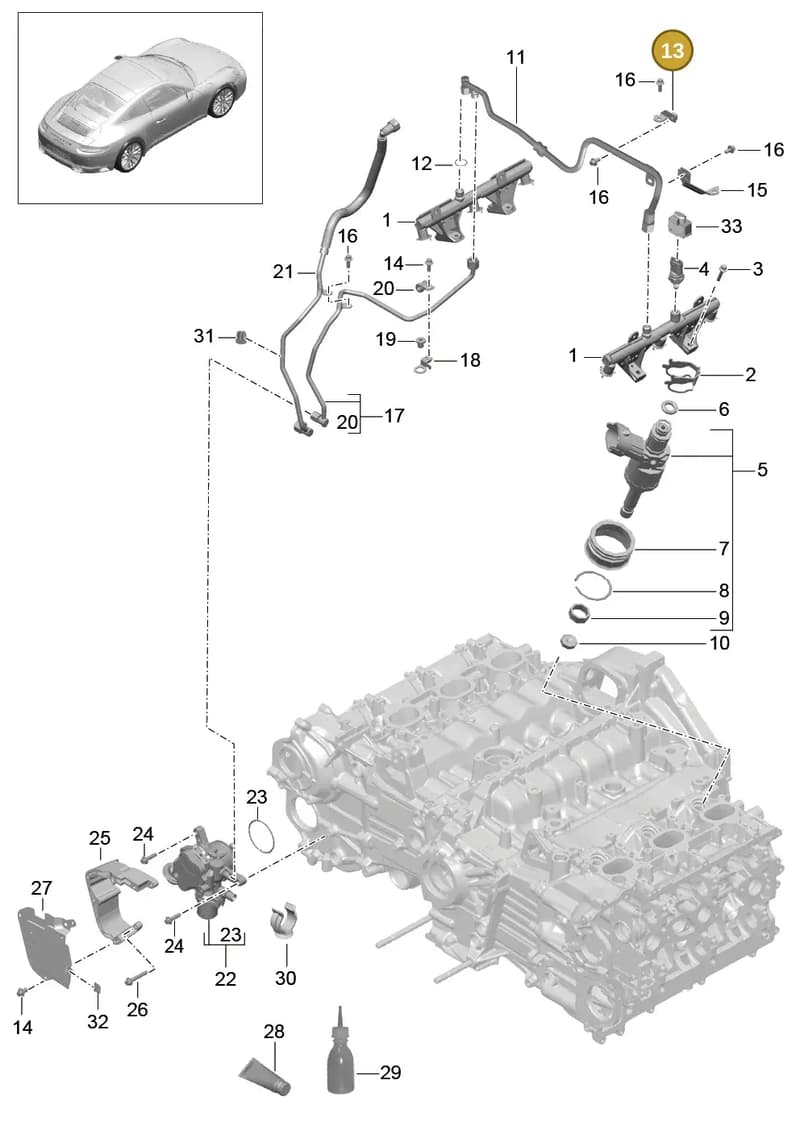 9A111094571 — Porsche 911 (2013-2020) diagram p42107005, position 13