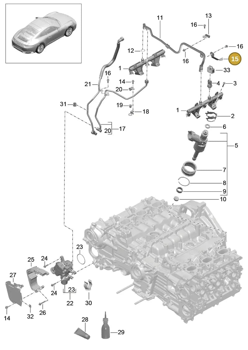 9A111094702 — Porsche 911 (2013-2020) diagram p42107005, position 15