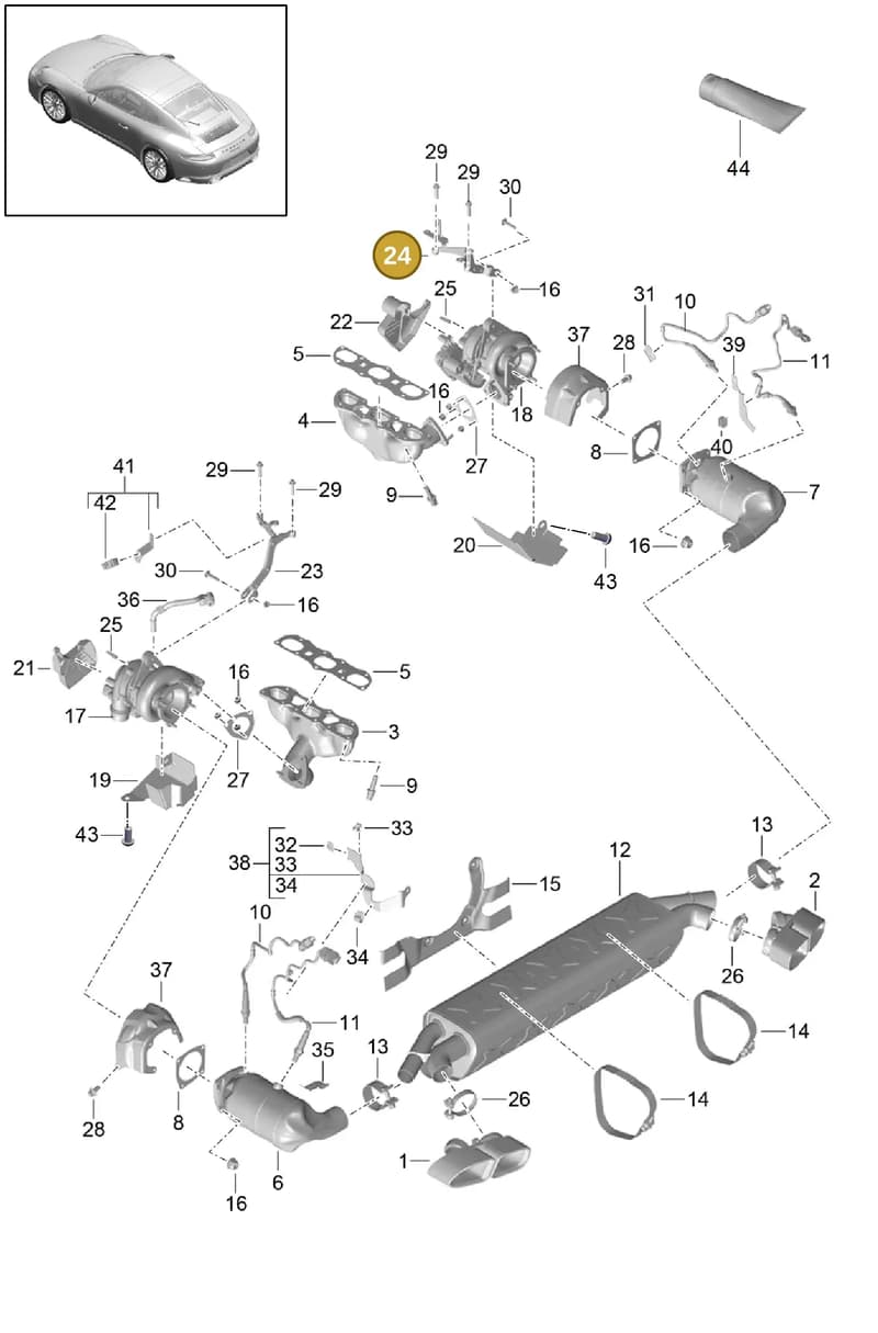9A111122672 — Porsche 911 (2013-2020) diagram p42202000, position 24