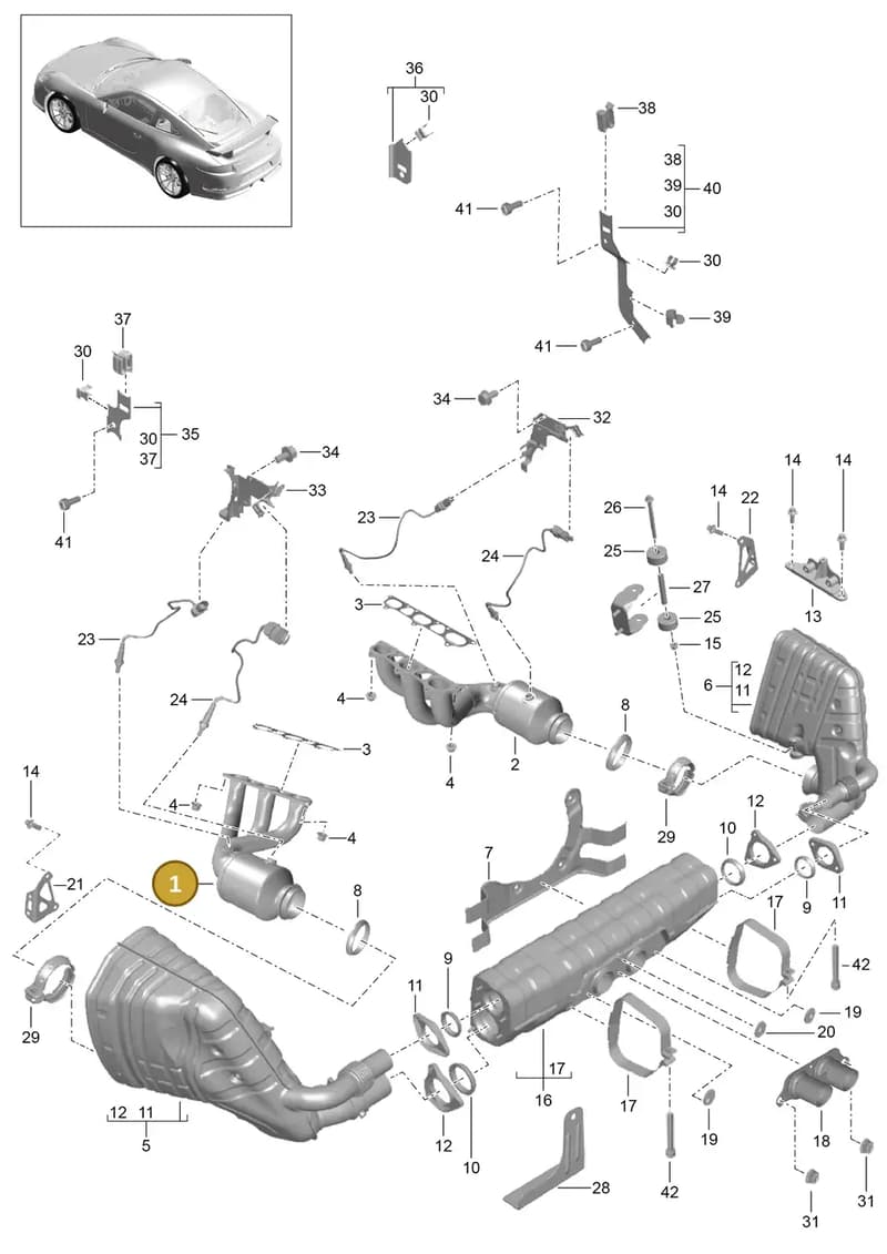 9A111302195 — Porsche 911 (2013-2020) diagram p41202000, position 1