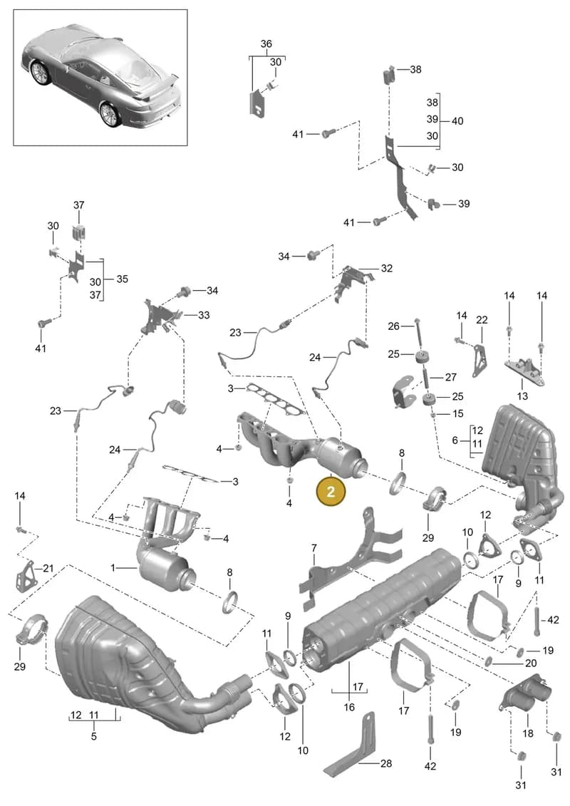 9A1113022FX — Porsche 911 (2013-2020) diagram p41202000, position 2