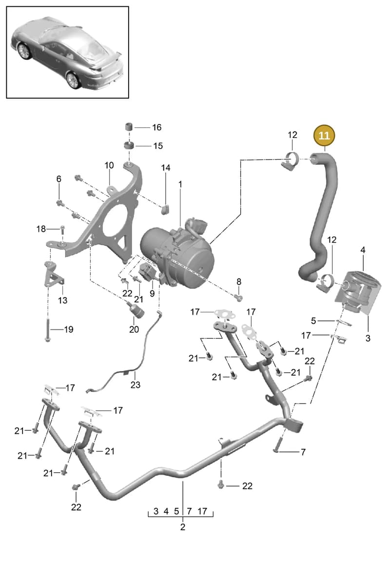 9A111323995 — Porsche 911 (2013-2020) diagram p41108000, position 11