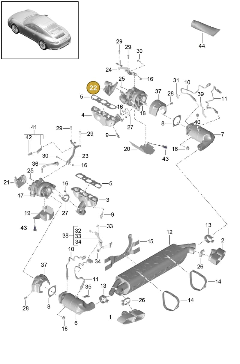 9A112321470 — Porsche 911 (2013-2020) diagram p42202000, position 22
