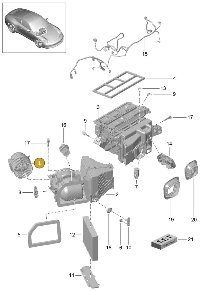 9A112601105 — Porsche 991 Carrera 4 (2011-2016) diagram p38813010, position 1