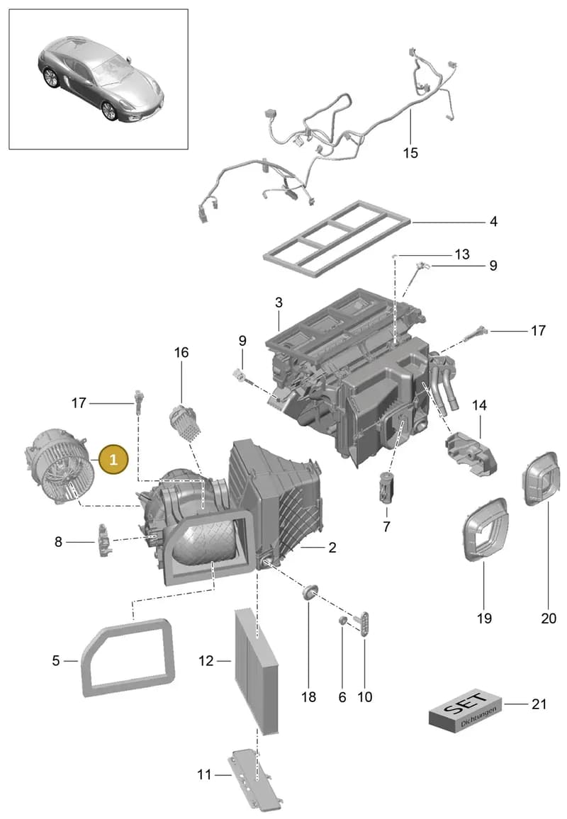 9A112601105 — Porsche Cayman (2013-2016) diagram p40813010, position 1