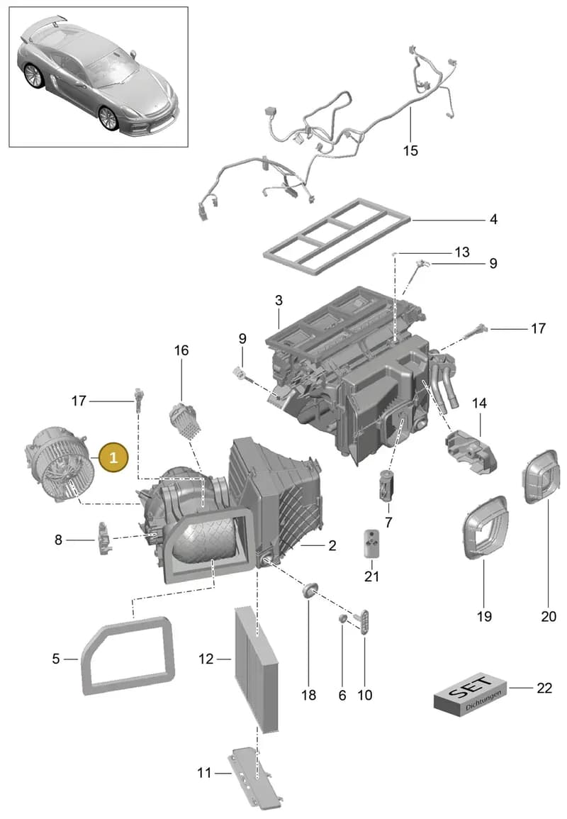 9A112601105 — Porsche Cayman GT4 (2015-2016) diagram p45813010, position 1