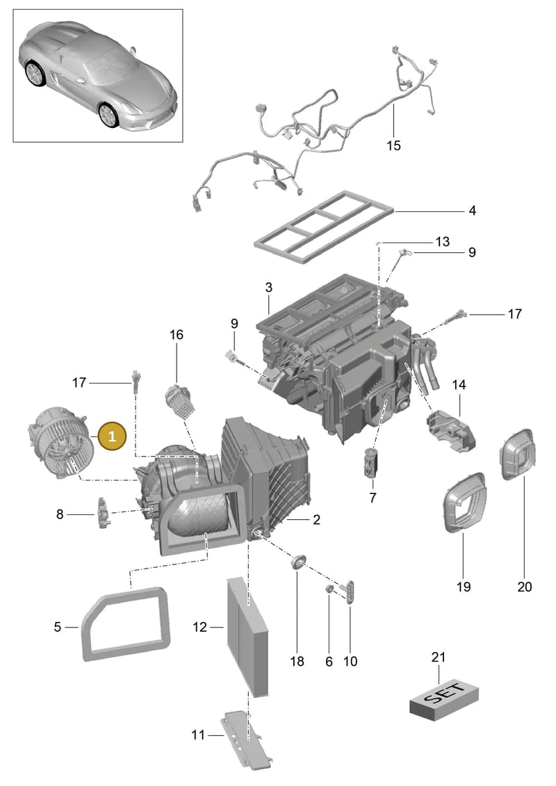 9A1126011AX — Porsche Boxster Spyder (2015-2016) diagram p46813010, position 1