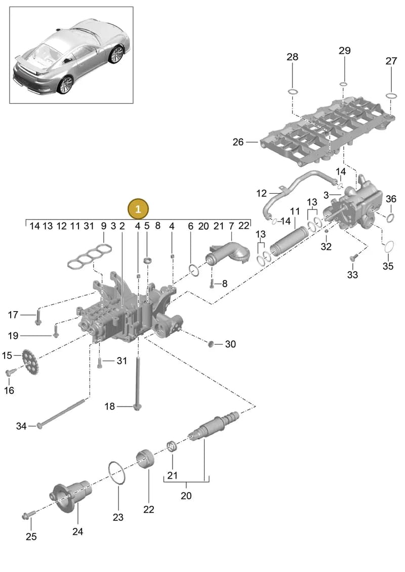 9A1207070A0 — Porsche 911 (2013-2020) diagram p41104000, position 1