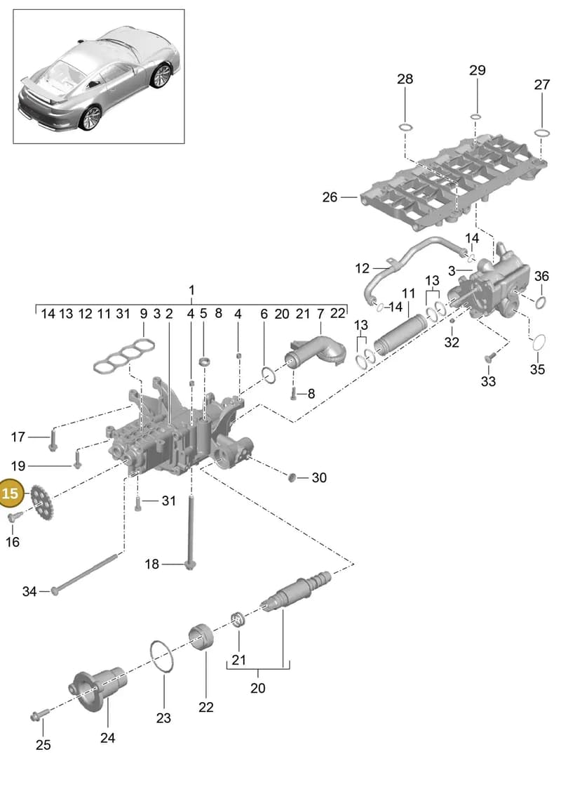 9A120737591 — Porsche 911 (2013-2020) diagram p41104000, position 15